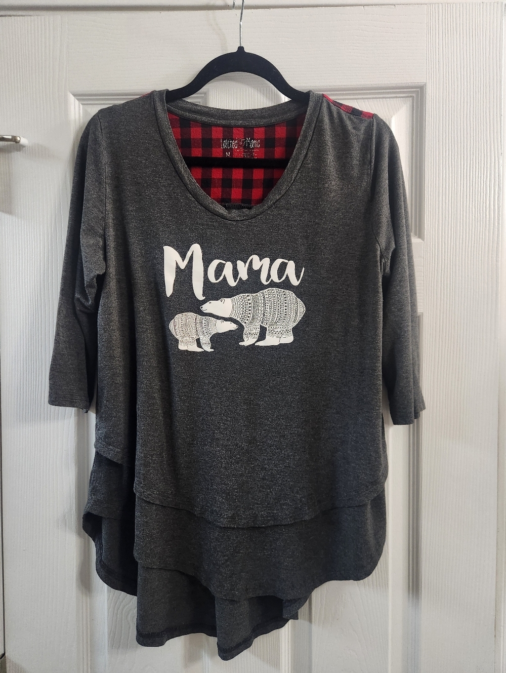 Latched Mama Red and Black Buffalo Plaid Top
